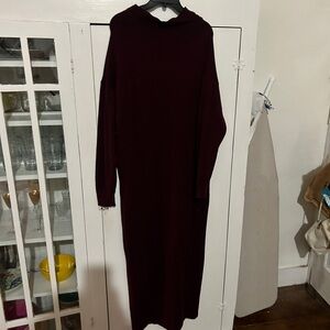 Eloquii Deep Burgundy Long Sleeve Dress